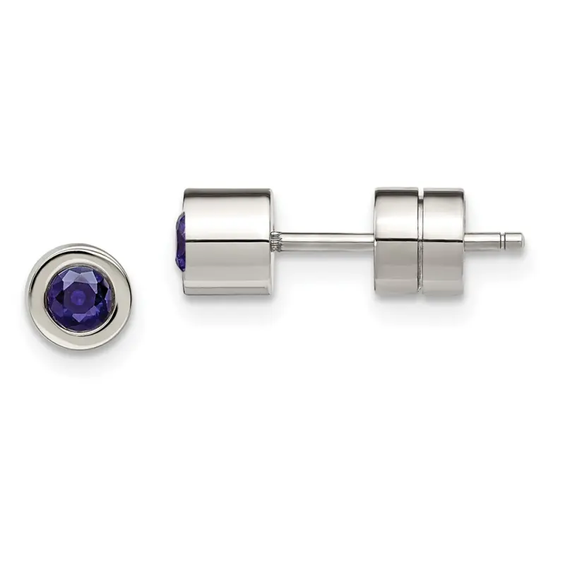 chisel-ss-polished-blue-cz-september-birthstone-post-stud-earrings