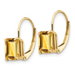14k-emerald-cut-citrine-leverback-earrings