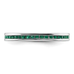Stackable Expressions Polished Created Emerald Ring (SS)