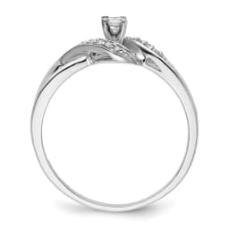 Sterling Silver Rhodium Plated Diamond Promise Ring