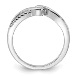 Sterling Silver Rhodium-plated CZ Ring