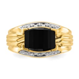 polished-and-brushed-onyx-and-diamond-ring