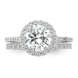 rhodium-cz-halo-engagement-eternity-band-2-ring-set-ss