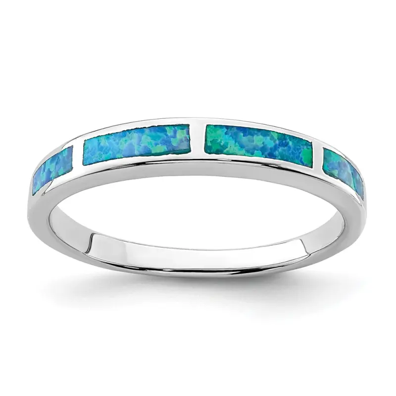 rhodium-plated-lab-created-blue-opal-inlay-band-ss