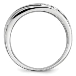 Rhodium-finished Black Diamond Men's Band Ring (SS)