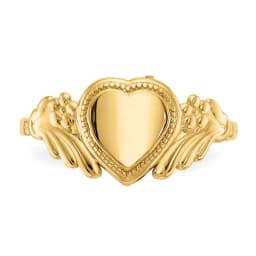 14k Polished Heart Baby Ring