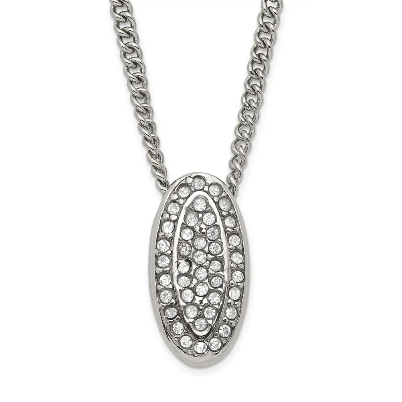 stainless-steel-polished-crystal-oval-necklace