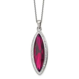 chisel-stainless-steel-polished-red-crystal-and-preciosa-crystal-pendant-on-a-20-inch-cable-chain-with-a-2-inch-extension-necklace