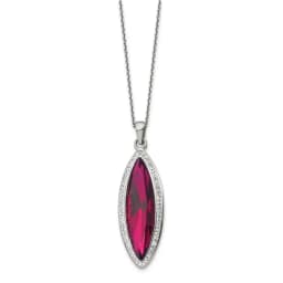 chisel-stainless-steel-polished-red-crystal-and-preciosa-crystal-pendant-on-a-20-inch-cable-chain-with-a-2-inch-extension-necklace