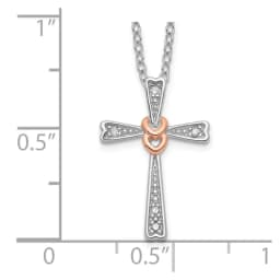 sterling-silver-rose-tone-diamond-cross-necklace