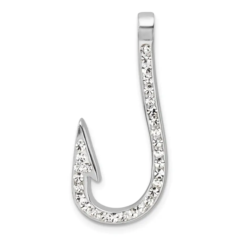 sterling-silver-rhodium-plated-polished-crystal-hook-pendant