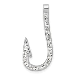 sterling-silver-rhodium-plated-polished-crystal-hook-pendant