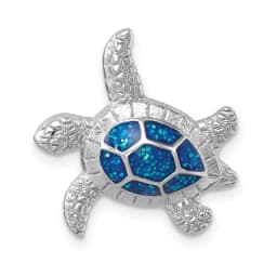 sterling-silver-rhodium-plated-enameled-swimming-turtle-chain-slide