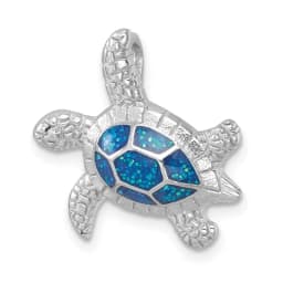 sterling-silver-rhodium-plated-enameled-swimming-turtle-chain-slide