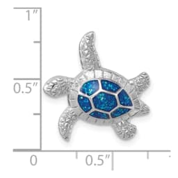 sterling-silver-rhodium-plated-enameled-swimming-turtle-chain-slide