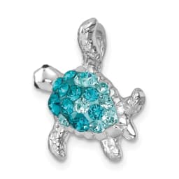 sterling-silver-rhodium-plated-polished-crystal-turtle-chain-slide