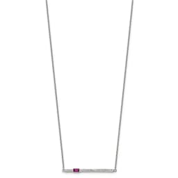 chisel-stainless-steel-polished-preciosa-crystal-and-red-glass-bar-on-a-15-inch-cable-chain-with-a-2-75-inch-extension-necklace