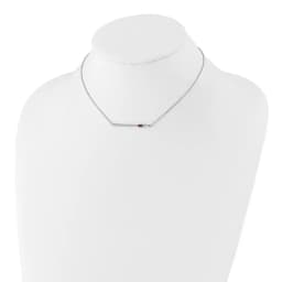 chisel-stainless-steel-polished-preciosa-crystal-and-red-glass-bar-on-a-15-inch-cable-chain-with-a-2-75-inch-extension-necklace