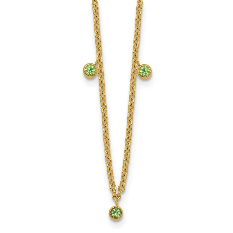 stainless-steel-polished-yellow-ip-green-crystal-w-2in-ext-necklace