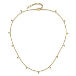 stainless-steel-polished-yellow-ip-green-crystal-w-2in-ext-necklace