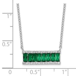 cheryl-m-sterling-silver-rhodium-plated-emerald-cut-green-nano-crystal-and-brilliant-cut-white-cz-bar-18-inch-necklace
