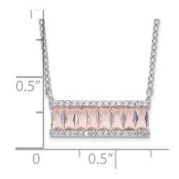 cheryl-m-sterling-silver-rhodium-plated-emerald-cut-pink-nano-crystal-and-white-brilliant-cut-cz-bar-18-inch-necklace