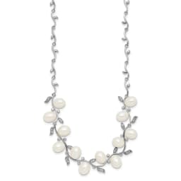sterling-silver-rhodium-plated-6-8m-white-teardrop-freshwater-cultured-pearl-and-cz-leaf-17-inch-necklace