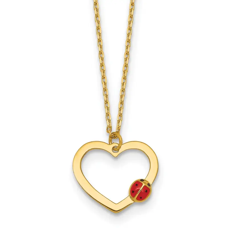 14k-polished-heart-with-enamel-ladybug-w-75in-ext-children-s-necklace