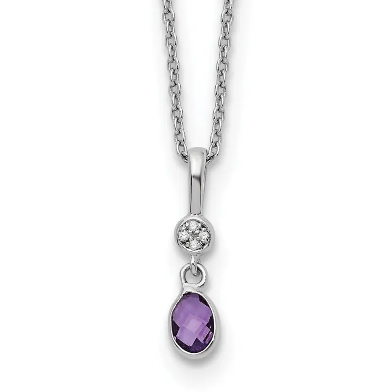 white-ice-sterling-silver-rhodium-plated-18-inch-amethyst-and-diamond-necklace-with-2-inch-extender