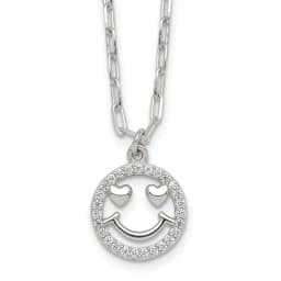 sterling-silver-polished-cz-heart-eyes-smiley-face-necklace