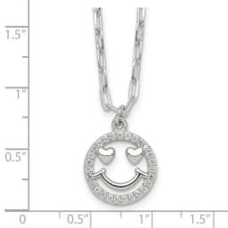 sterling-silver-polished-cz-heart-eyes-smiley-face-necklace