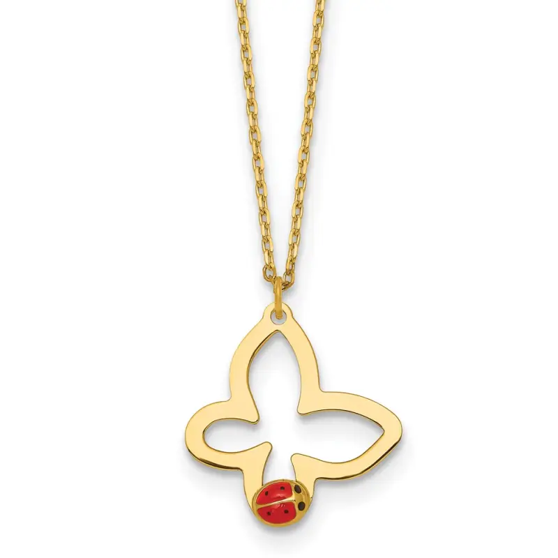14k-polished-butterfly-with-enamel-ladybug-w-75in-ext-children-s-necklace