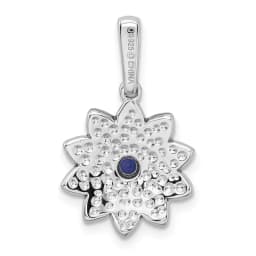 sterling-silver-rhod-pltd-created-sapphire-and-enamel-flower-pendant