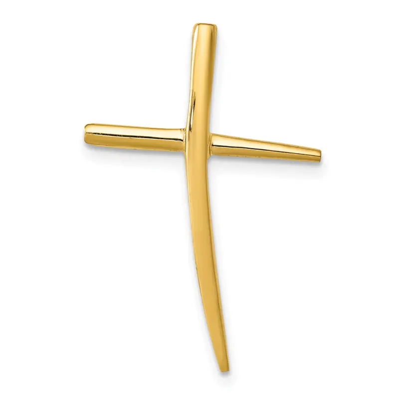 14k-polished-curved-cross-chain-slide