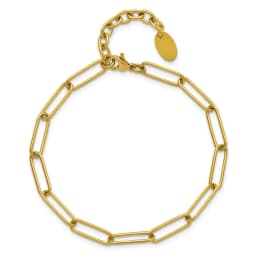 chisel-stainless-steel-polished-yellow-ip-plated-elongated-open-link-paperclip-7-inch-bracelet-with-1-25-inch-extension