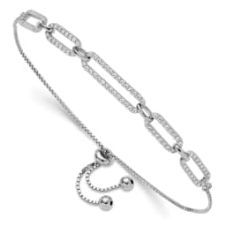 sterling-silver-rhod-plated-paperclip-link-cz-adjustable-bracelet