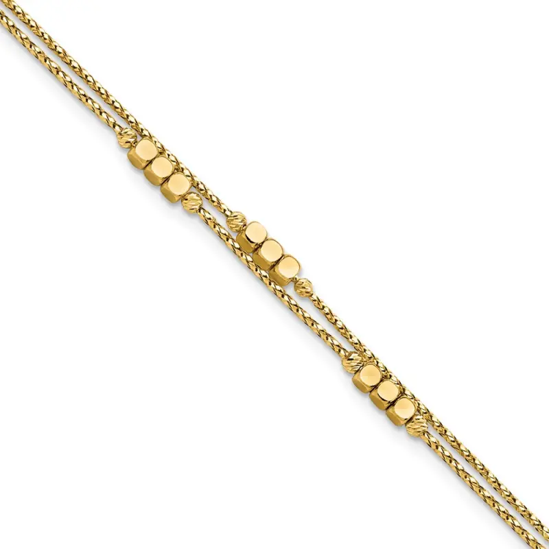14k-polished-d-c-beaded-double-strand-bracelet