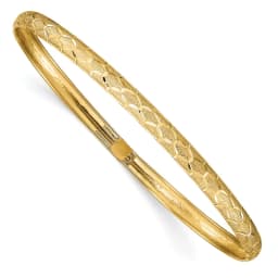 10k-hexagonal-design-diamond-cut-flexible-bangle