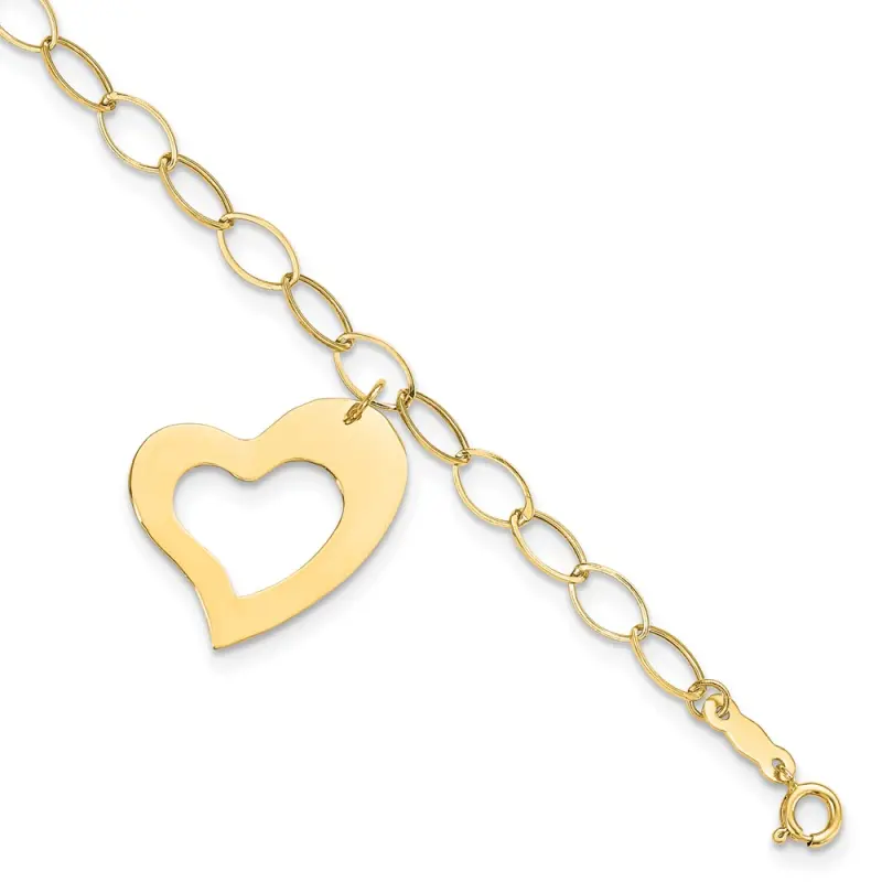14k-yellow-gold-dangle-heart-bracelet