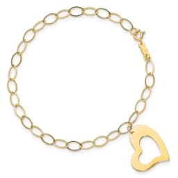 14k-yellow-gold-dangle-heart-bracelet