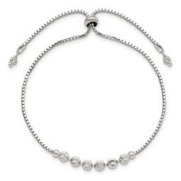 sterling-silver-rhodium-plated-diamond-cut-beaded-adjustable-bracelet