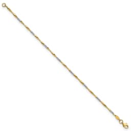 14k-two-tone-diamond-cut-wavy-and-beaded-7-5in-bracelet