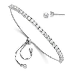 sterling-silver-rhodium-plated-cz-adjustable-bracelet-and-post-earring-set