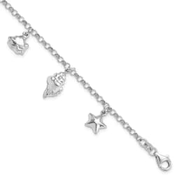sterling-silver-rhodium-plated-beach-theme-7-inch-charm-bracelet