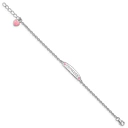 sterling-silver-rhodium-plated-polished-pink-enameled-princess-with-1-inch-extension-children-s-bracelet
