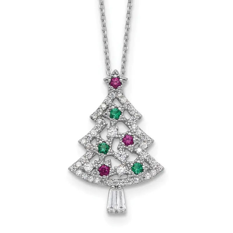 sterling-silver-rh-plated-multi-color-cz-christmas-tree-w-2in-ext-necklace