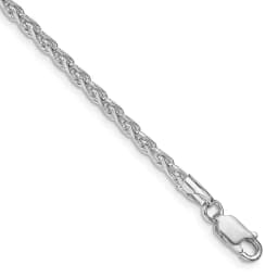Sterling Silver Rhodium-finished 2.75mm Diamond-cut Spiga Chain (10.51 Grams)