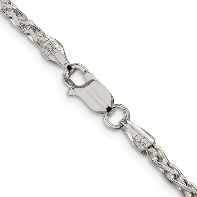Sterling Silver Rhodium-finished 2.75mm Diamond-cut Spiga Chain (10.51 Grams)