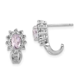 sterling-silver-diamond-oval-pink-quartz-earrings