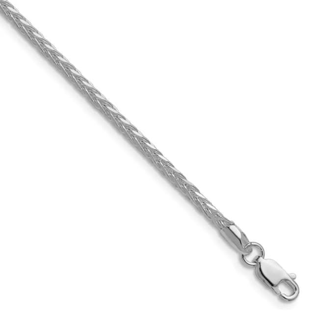 Sterling Silver Rhodium-finished 2.5mm 8 Sided D/C Double Spiga Chain (10.06 Grams)